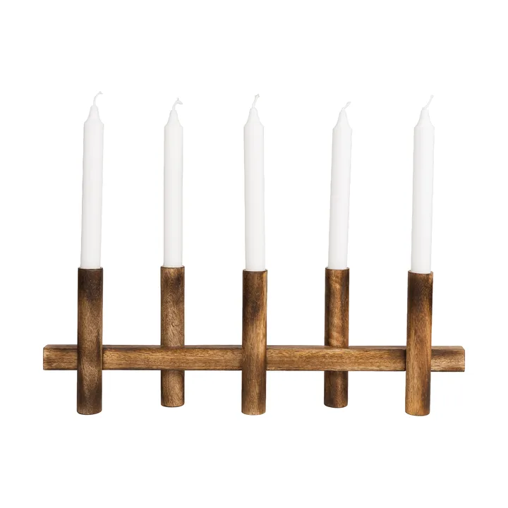 Ernst castiçal 5 velas - Madeira escura - ERNST