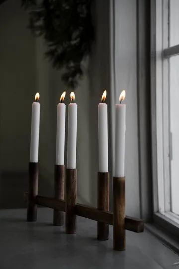 Ernst castiçal 5 velas - Madeira escura - ERNST