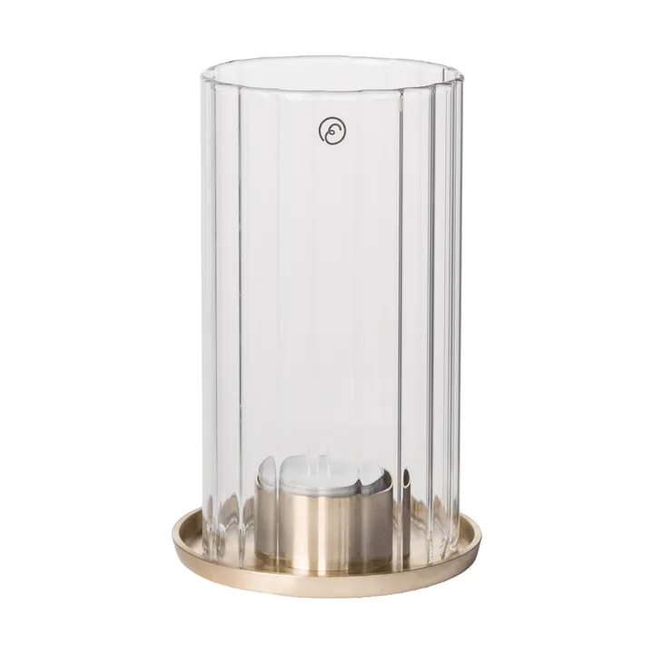 Ernst castiçal para vela tealight - Latão-vidro, Ø9x15 cm - ERNST