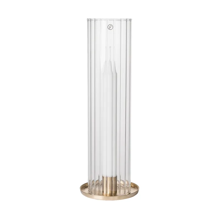 Ernst castiçal para velas cónicas - Latão-vidro, Ø9x27,5 cm - ERNST