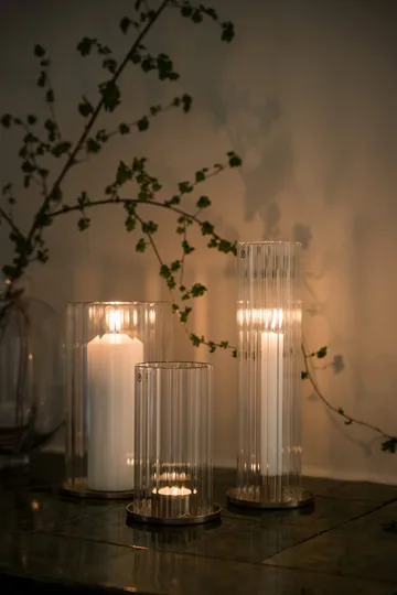 Ernst castiçal para velas cónicas - Latão-vidro, Ø9x27,5 cm - ERNST