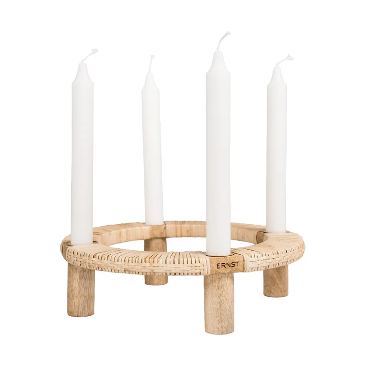 Ernst castiçal redondo para 4 velas - Madeira clara - ERNST