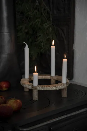 Ernst castiçal redondo para 4 velas - Madeira clara - ERNST