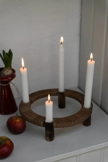 Ernst castiçal redondo para 4 velas - Madeira escura - ERNST