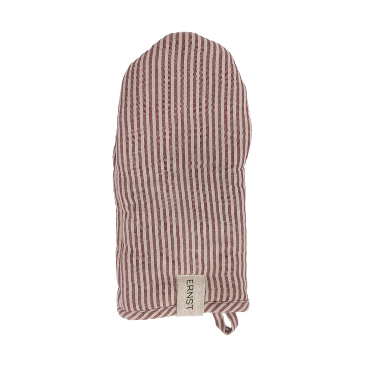 Ernst luva de forno às riscas - Vermelho-bege - ERNST