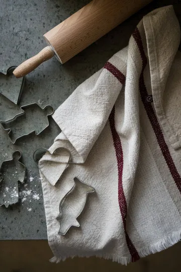Ernst pano de cozinha - Natural-branco-vermelho, 47x70 cm - ERNST