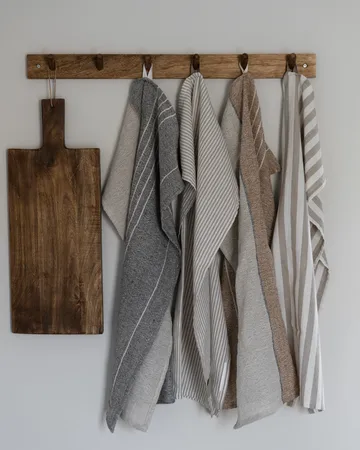 Ernst toalha de cozinha às riscas longas 47x70 cm - Bege-risca branca - ERNST