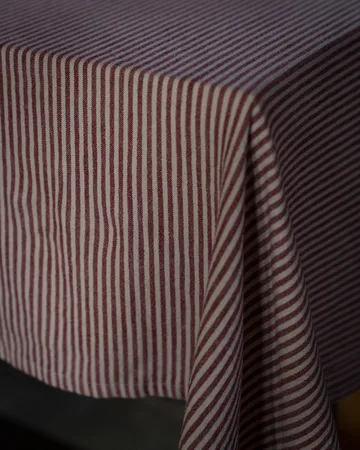 Ernst toalha de mesa às riscas finas 145x300 cm - Vermelho-bege - ERNST