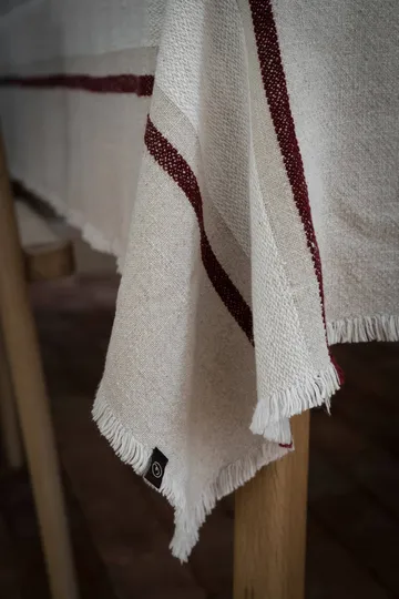 Ernst toalha de mesa - Natural-branco-vermelho, 145x300 cm - ERNST