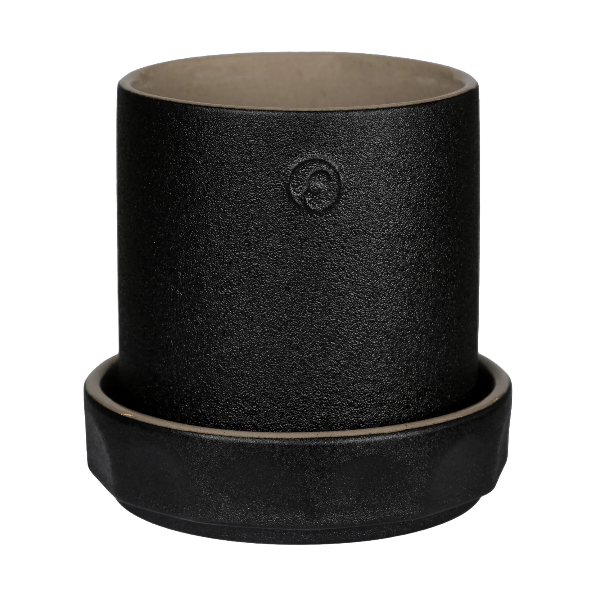 Ernst vaso com prato, Preto-natural, Ø11x11 cm ERNST