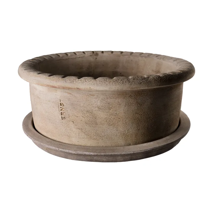 Ernst vaso de terracota com prato - Ø33x12 cm - ERNST