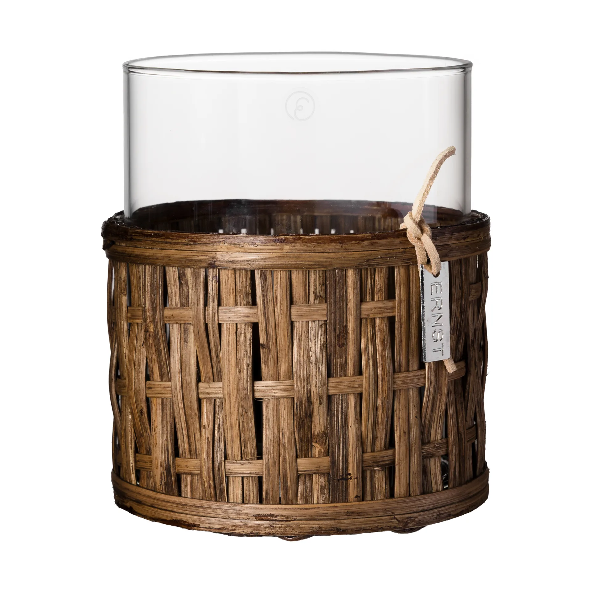 Ernst vaso/castiçal em cesto, Castanho escuro, Ø10x12 cm ERNST