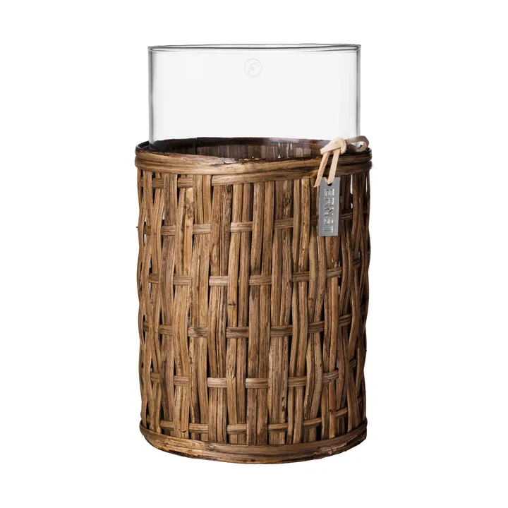 Ernst vaso/castiçal em cesto - Castanho-escuro, Ø10x18 cm - ERNST