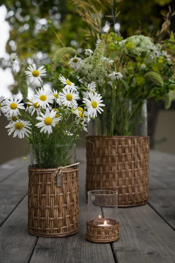 Ernst vaso/castiçal em cesto - Castanho-escuro, Ø18x30 cm - ERNST