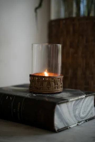 Ernst vaso/castiçal em cesto - Castanho-escuro, Ø7x8,5 cm - ERNST