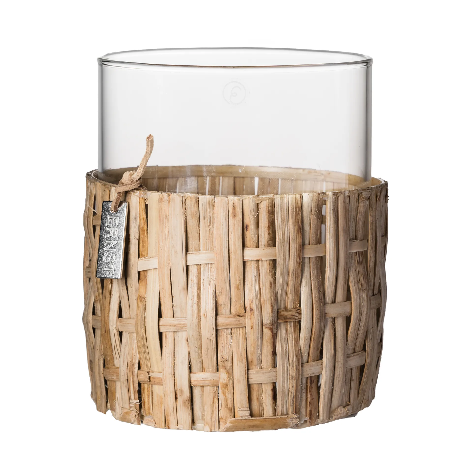Ernst vaso/castiçal em cesto, Natural, Ø10x12 cm ERNST