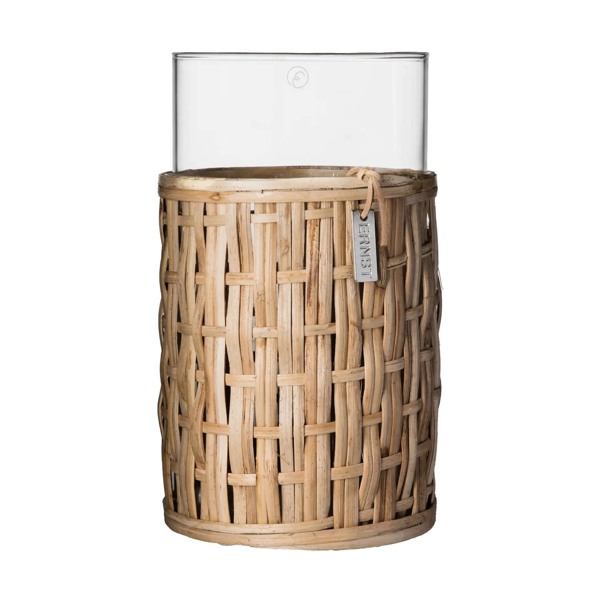 Ernst vaso/castiçal em cesto, Natural, Ø10x18 cm ERNST