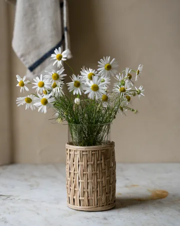 Ernst vaso/castiçal em cesto - Natural, Ø10x18 cm - ERNST