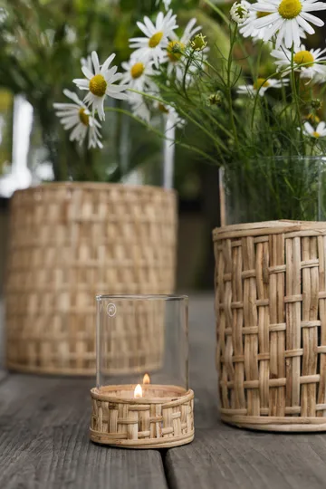 Ernst vaso/castiçal em cesto - Natural, Ø7x8,5 cm - ERNST