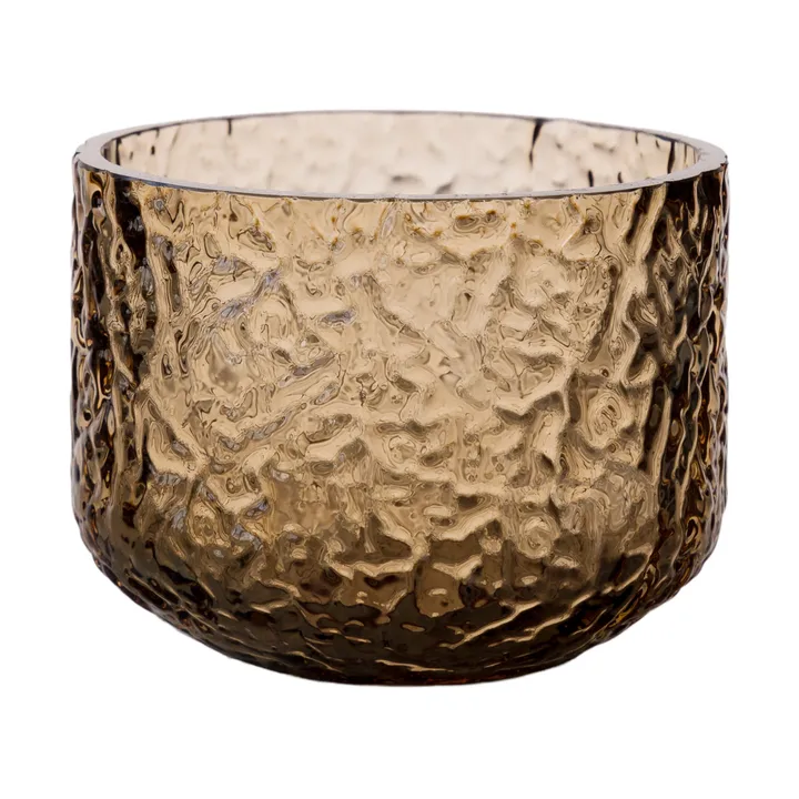 Ernst vaso/porta-vela estampado - Âmbar, Ø8x6 cm - ERNST