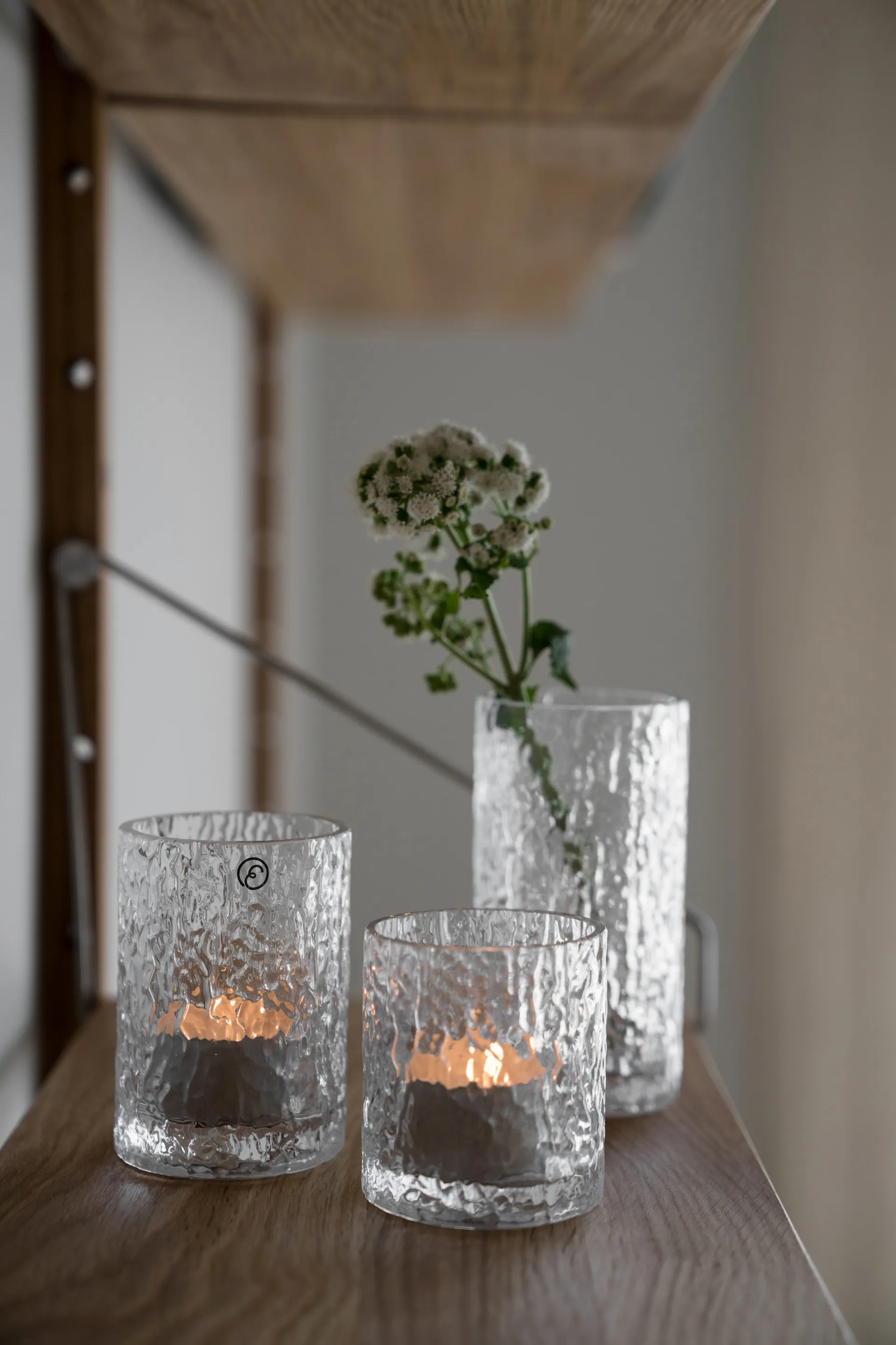 Ernst vaso/porta-vela estampado, Transparente, Ø5,3x11,3 cm ERNST