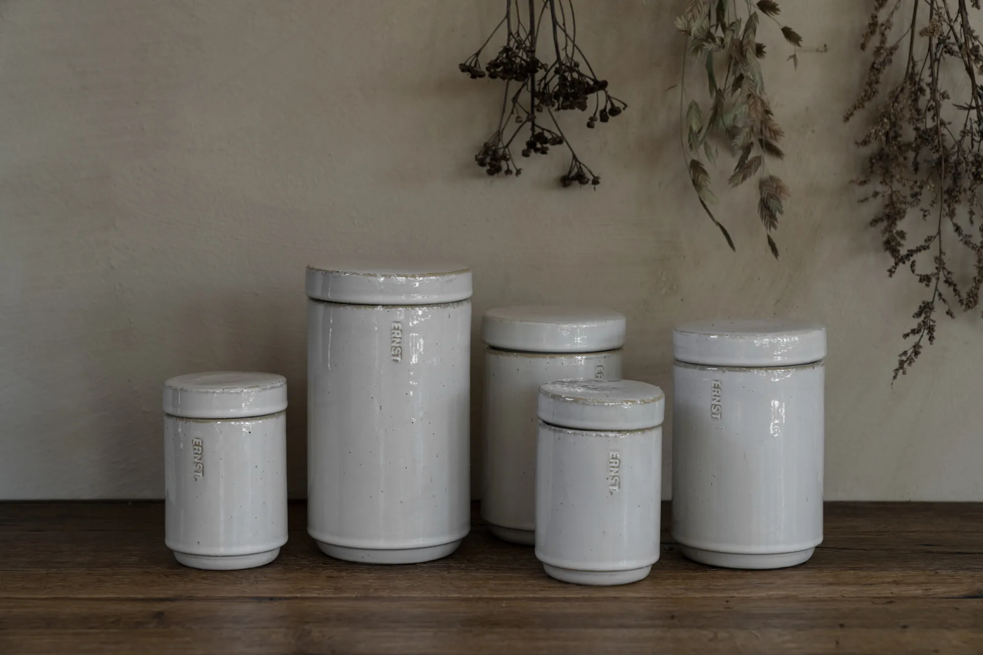 Frasco de conservação com tampa Ernst 15,5 cm, Branco natural ERNST