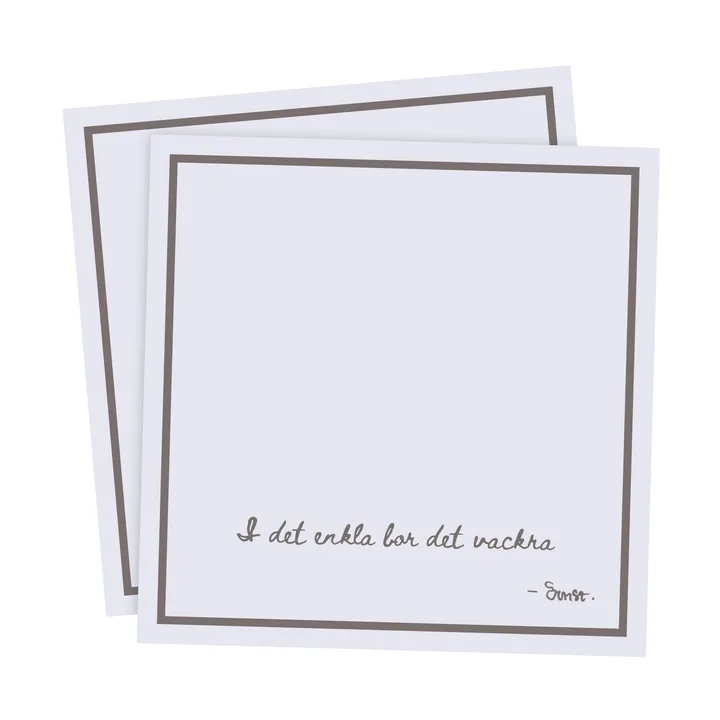 Guardanapo com citação Ernst I det enkla 20 un. - Cinza claro - ERNST