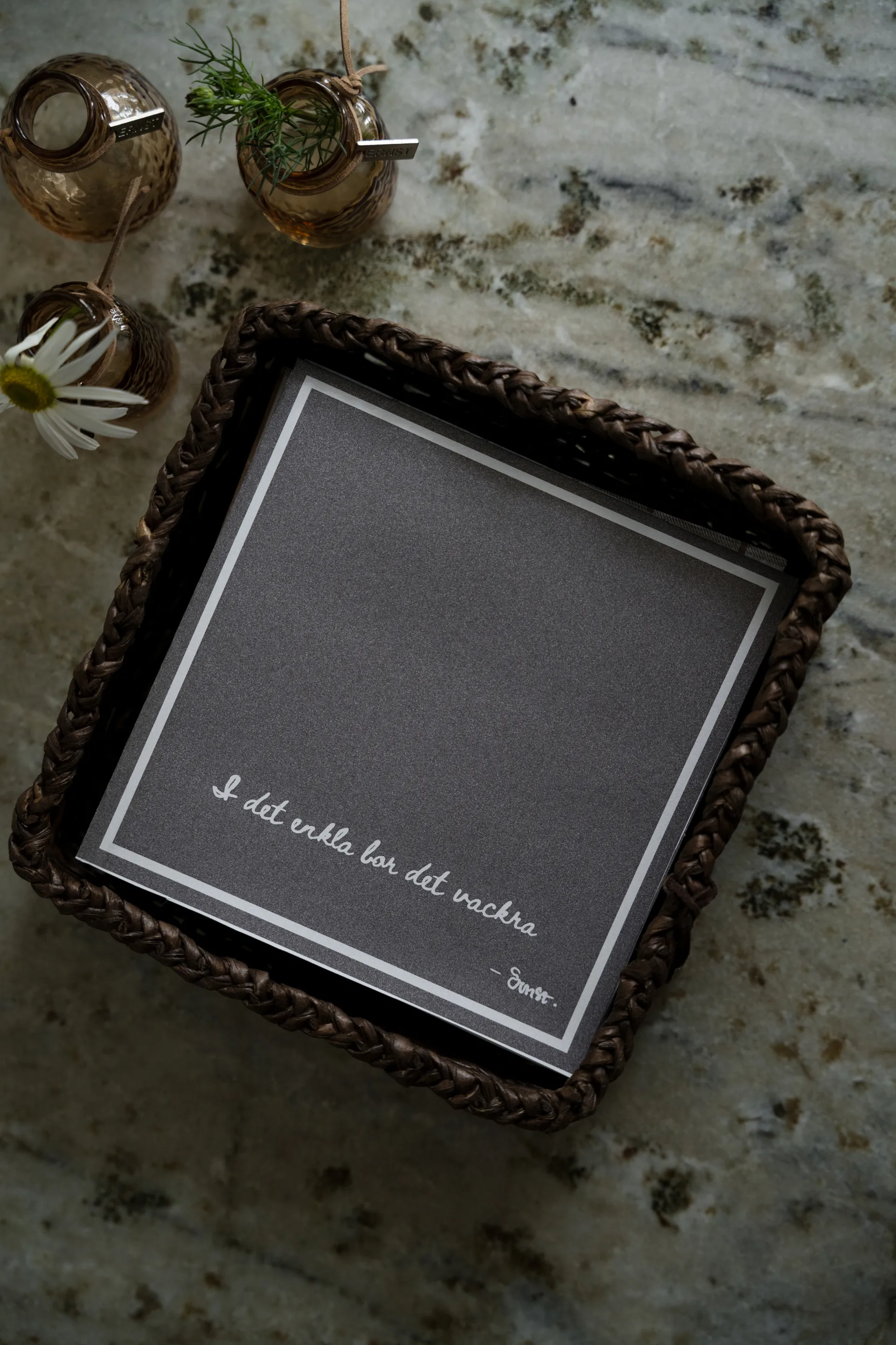 Guardanapo com citação Ernst I det enkla 20 un., Toupeira ERNST