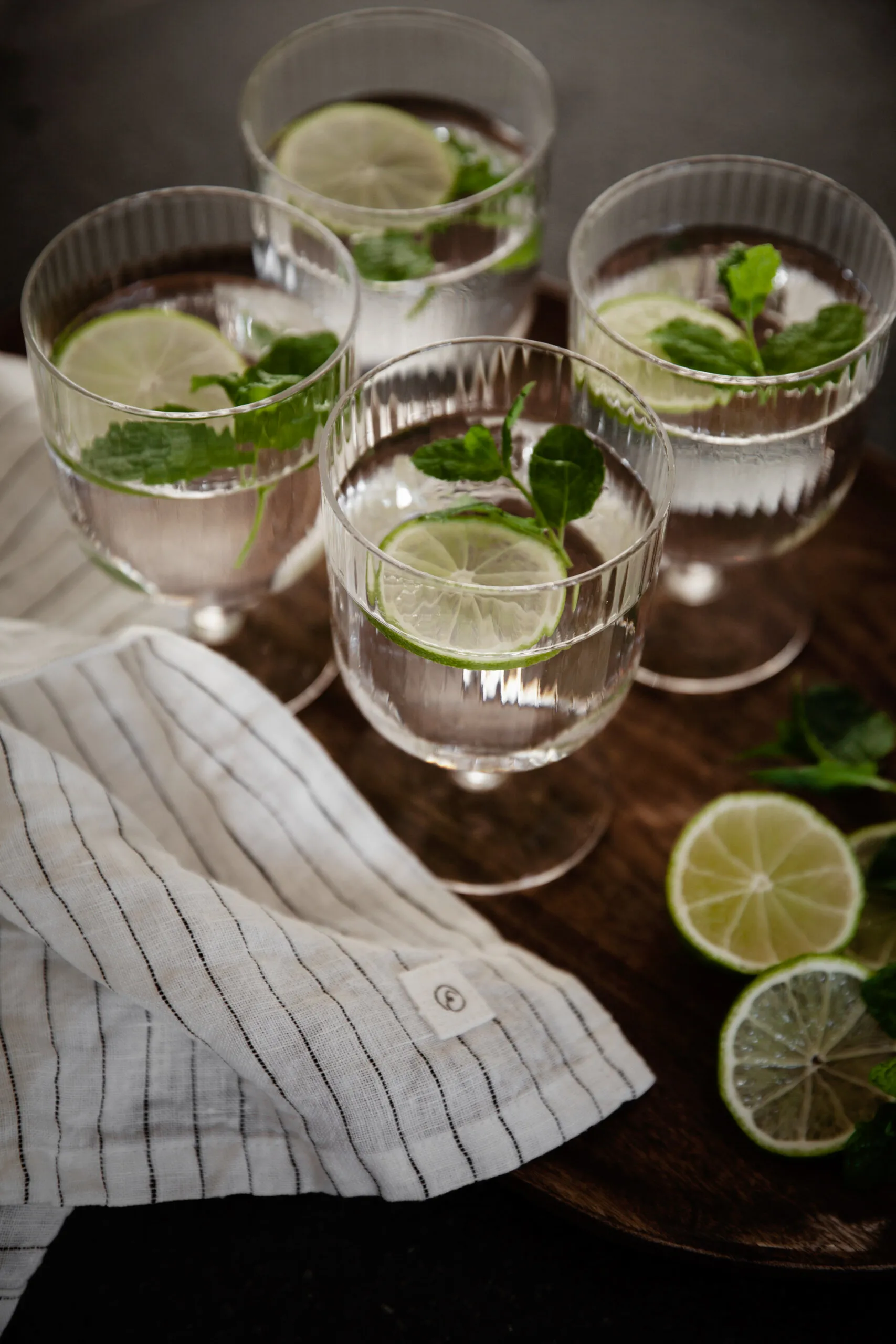 Guardanapo de linho Ernst 40x40 cm 2 un., White-black ERNST