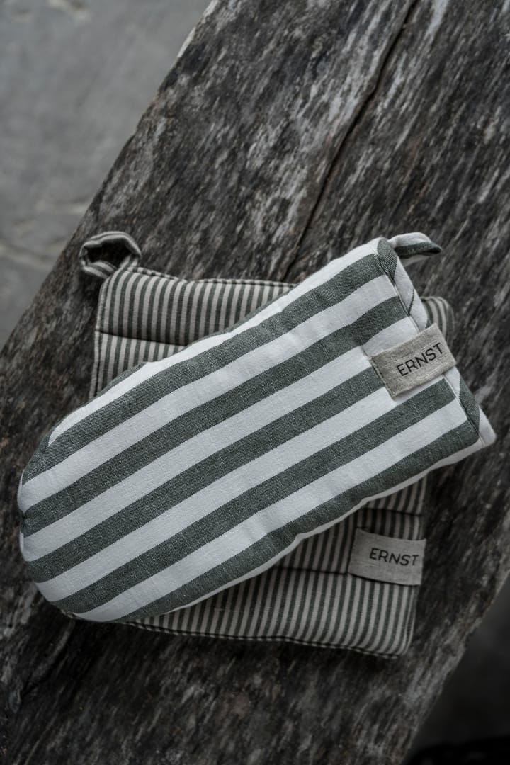 Luva de forno Ernst riscas largas, Verde-branco ERNST