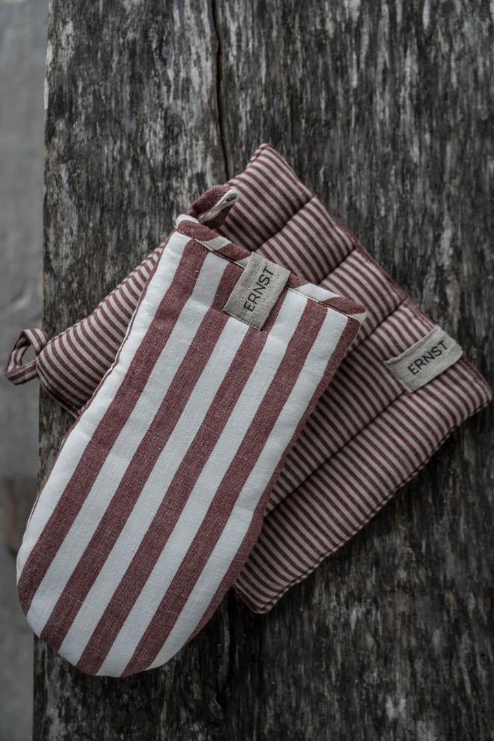 Luva de forno Ernst riscas largas, Vermelho-branco ERNST