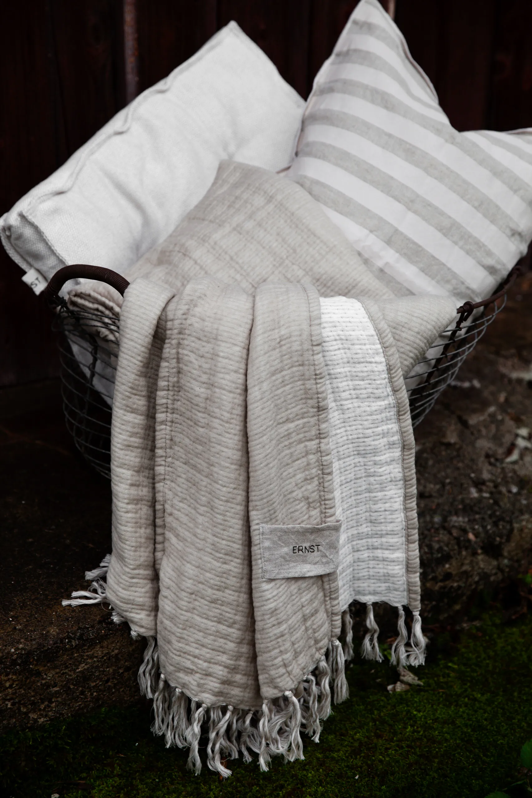 Manta de algodão Ernst 130x170 cm, Bege ERNST