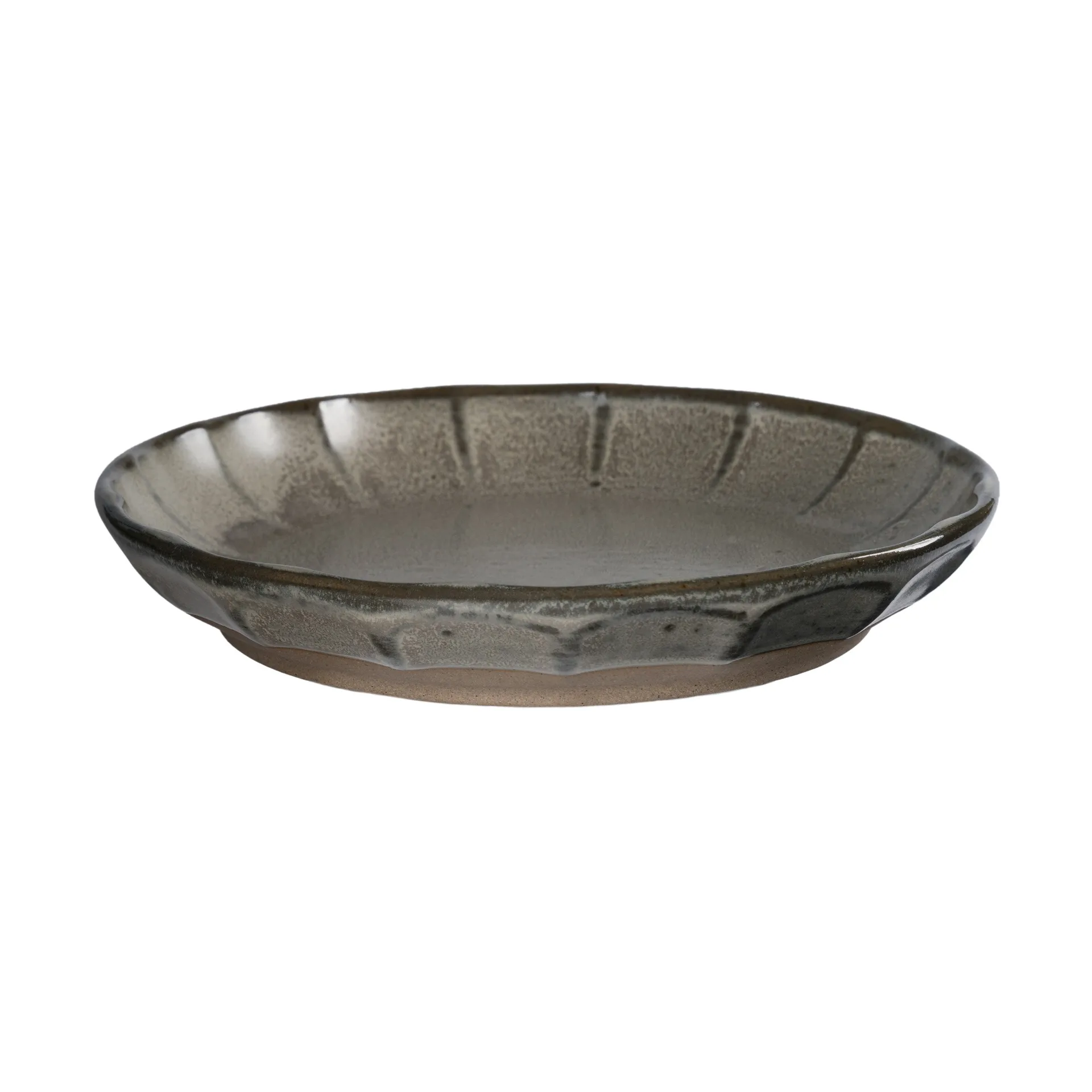 Prato de sobremesa em grés Ernst, Cinza-natural, Ø17x3 cm ERNST