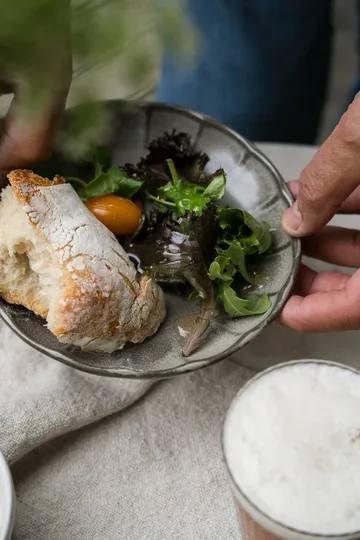 Prato de sobremesa em grés Ernst - Cinza-natural, Ø17x3 cm - ERNST