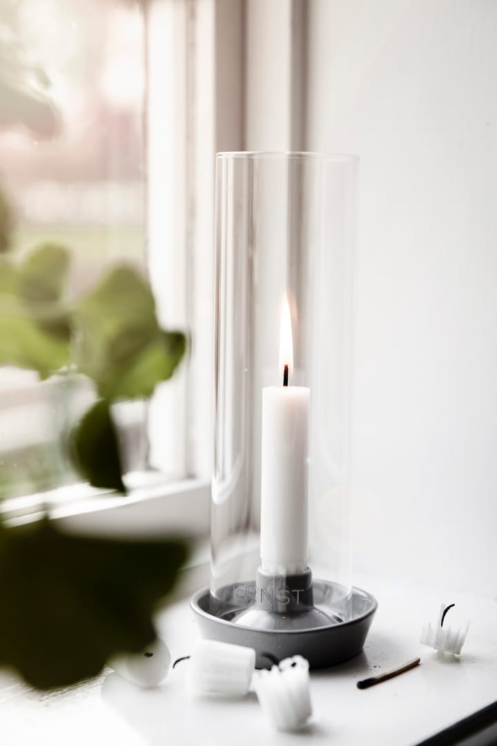 Suporte de velas, cilindro, em vidro Ernst, Cinza escuro ERNST