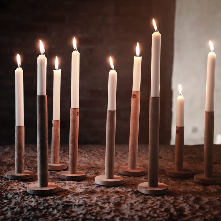 Suporte de velas de madeira 15 cm, natural ERNST