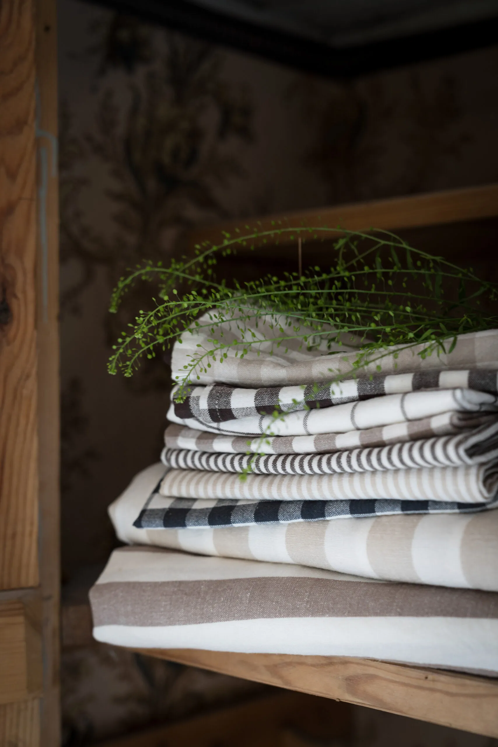 Toalha de cozinha Ernst xadrez 47x70 cm, Cinza-azulado-branco ERNST