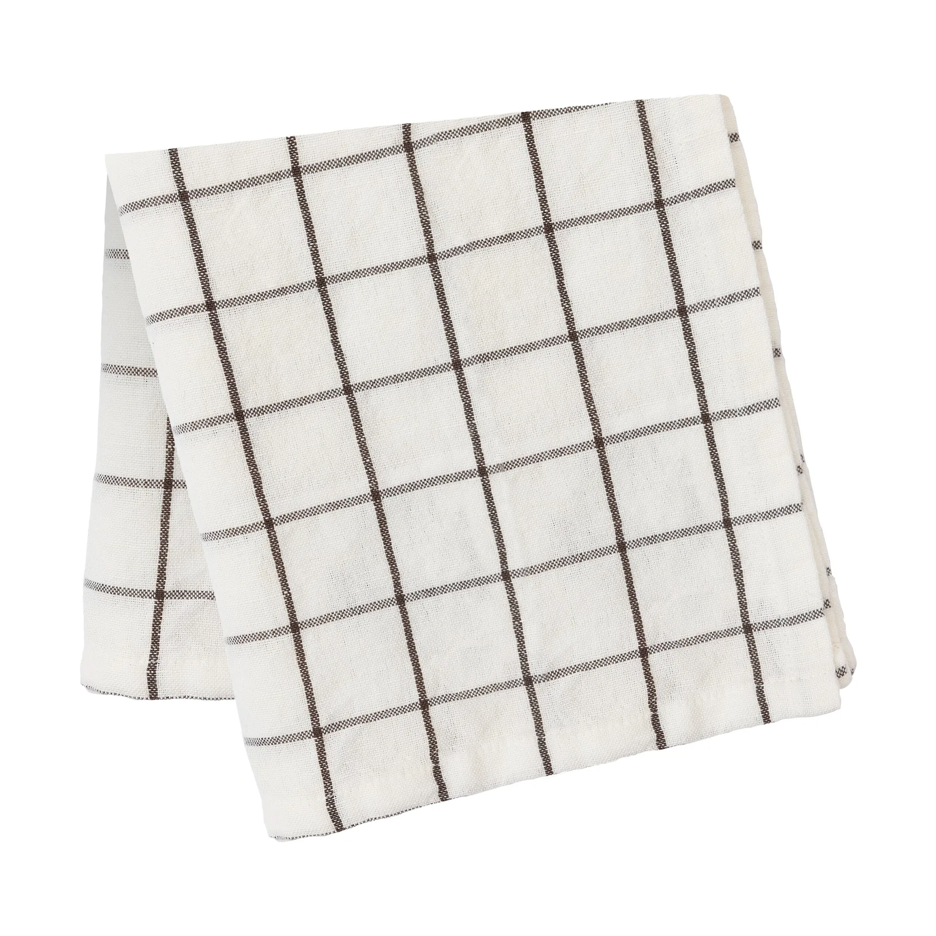 Toalha de mesa Ernst xadrez grande 145x240 cm, Branco-marrom ERNST