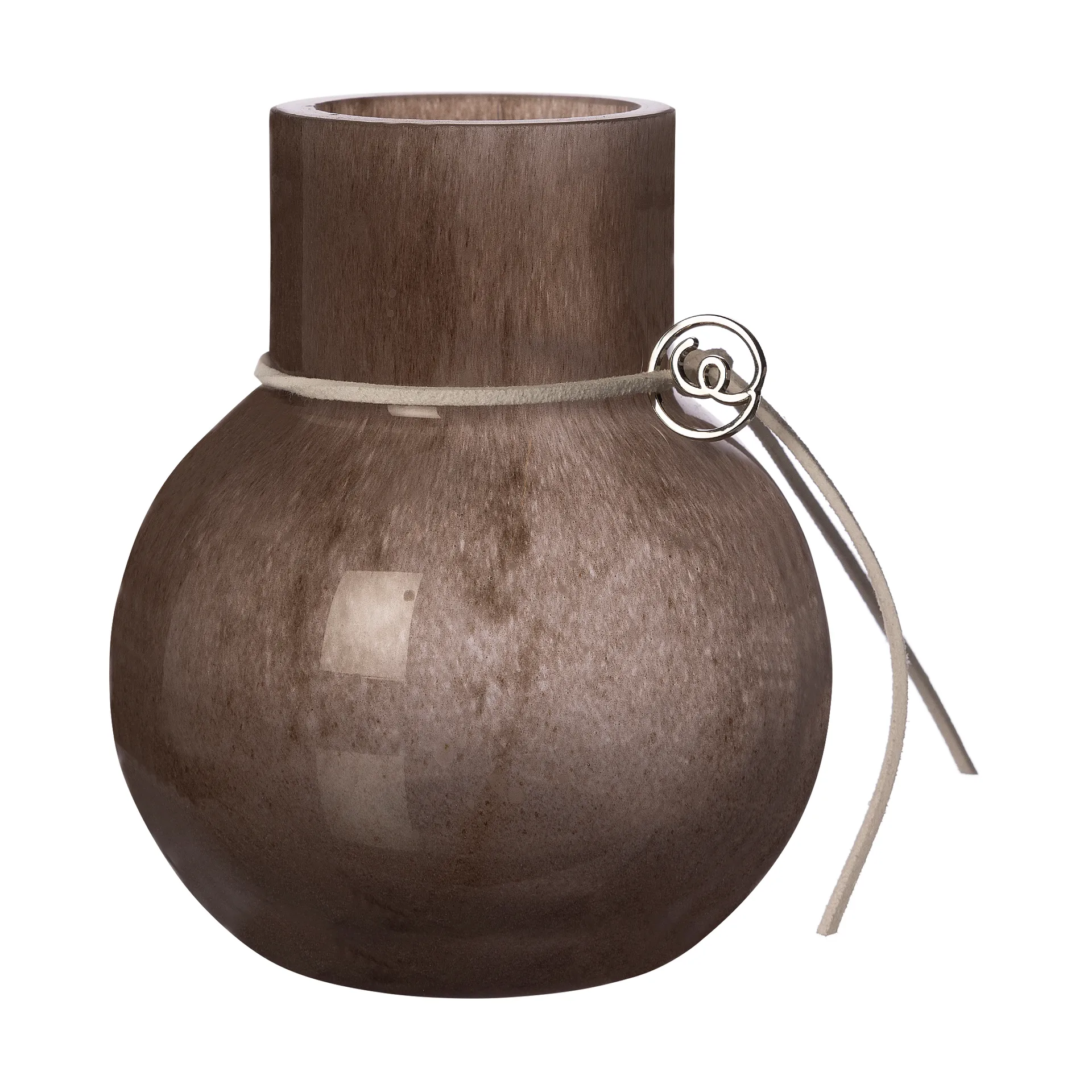 Vaso castanho redondo de vidro Ernst, A10 cm Ø9 cm ERNST