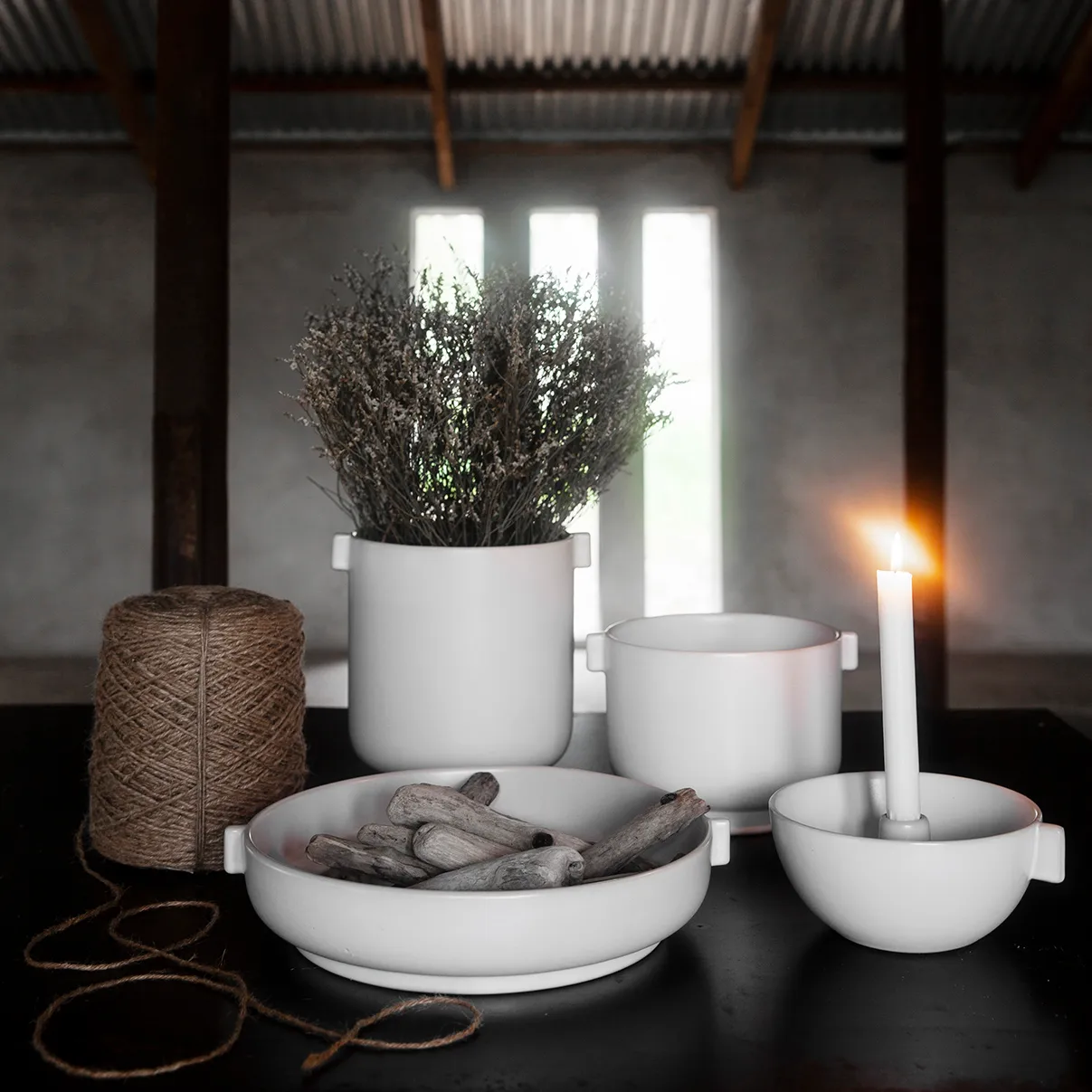 Vaso de flores com pega white sand Ernst, 15 cm ERNST