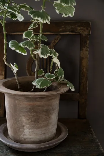 Vaso de flores Ernst com pires, terracota - Ø24x17 cm - ERNST
