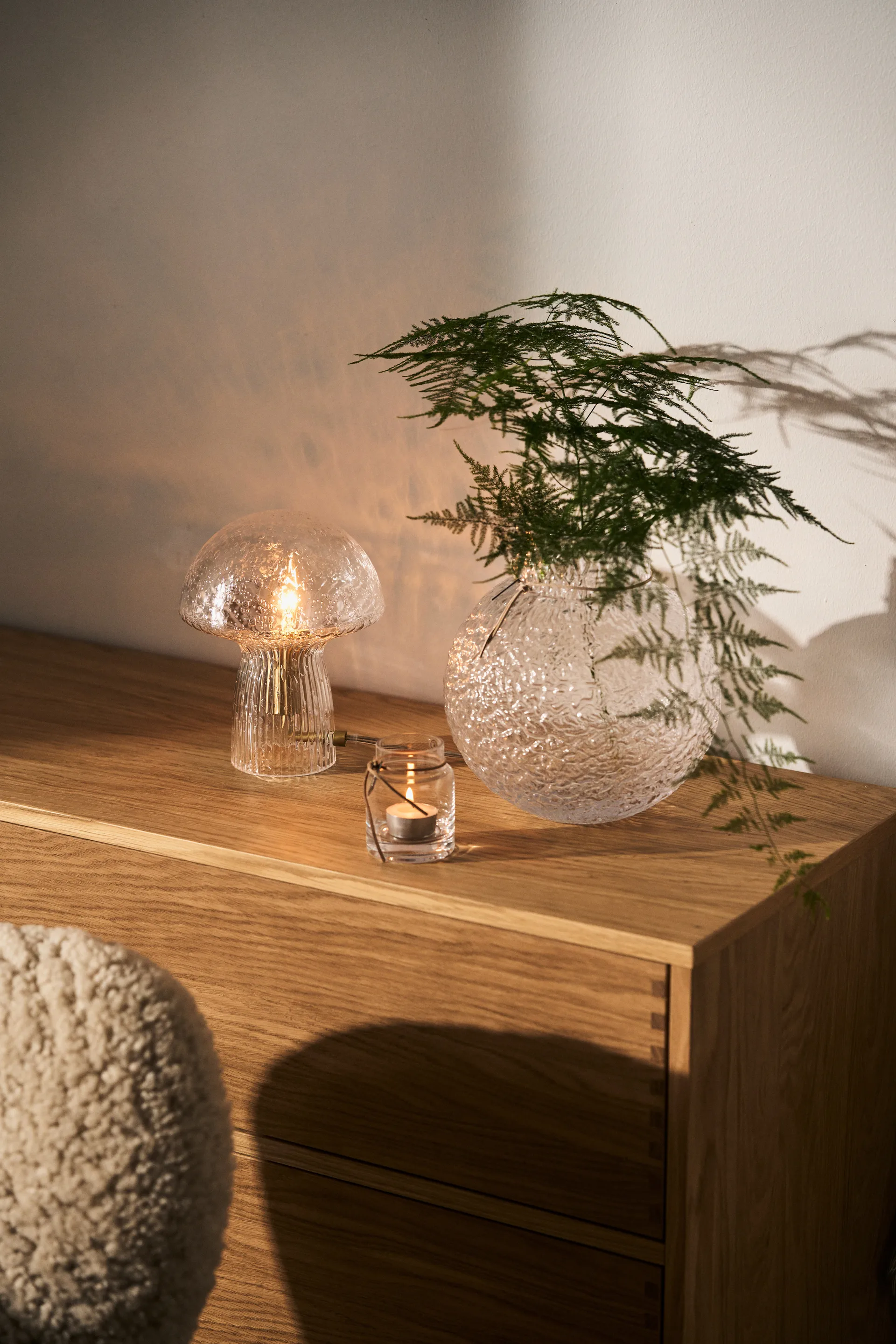 Vaso de vidro com relevo Ernst, Ø21 cm ERNST