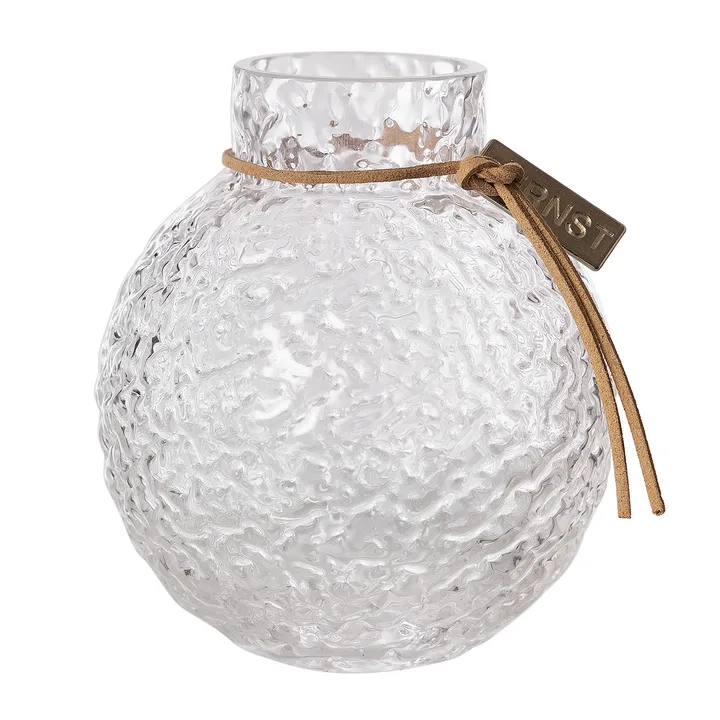 Vaso de vidro com relevo Ernst - Ø9x10 cm - ERNST