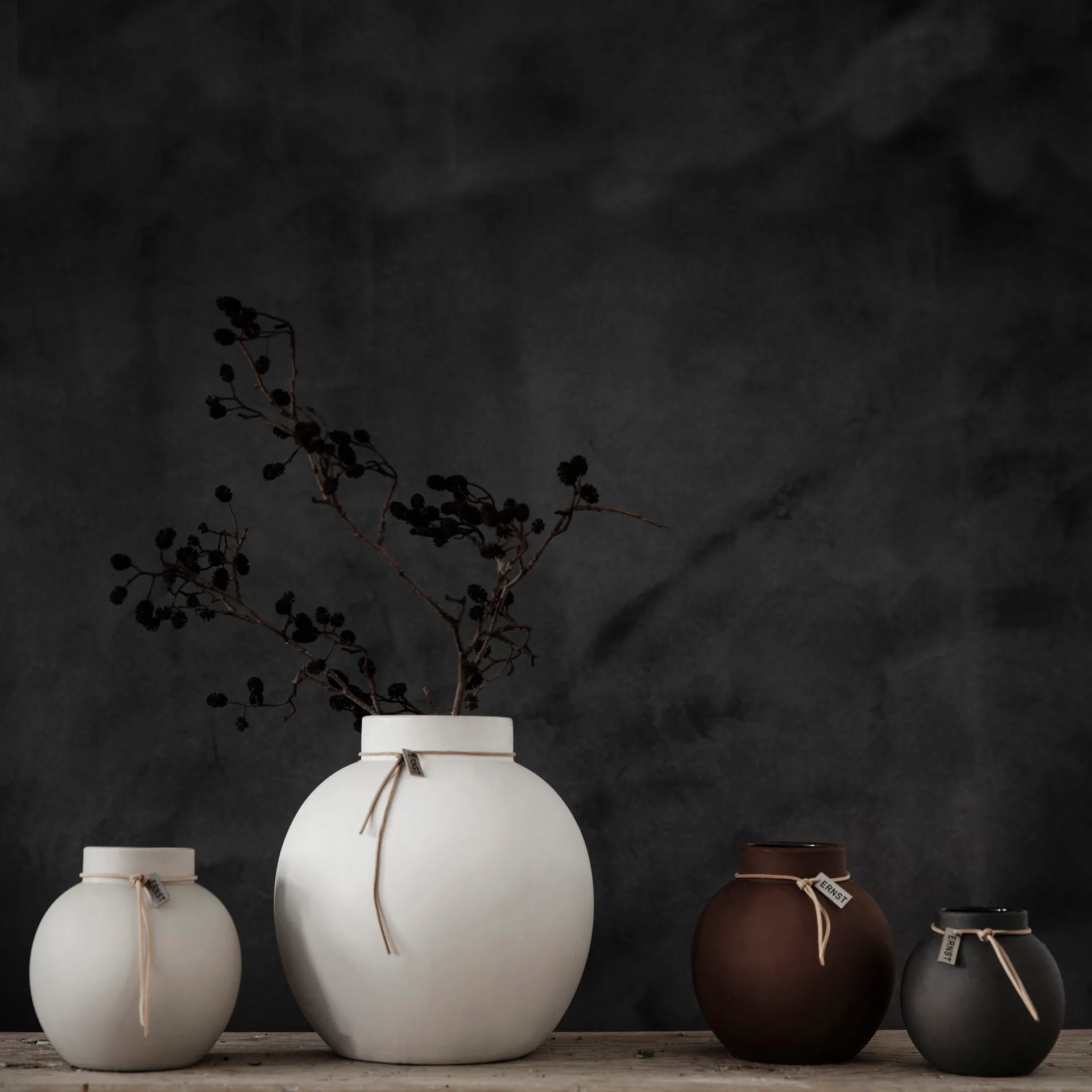 Vaso stoneware branco Ernst, 10 cm ERNST
