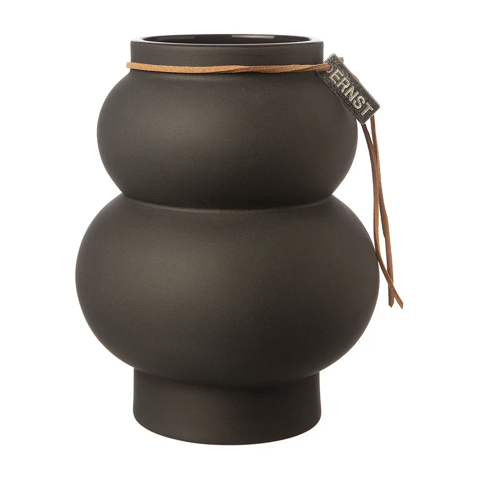 Vaso stoneware curvo Ernst 10 cm, Cinza escuro ERNST