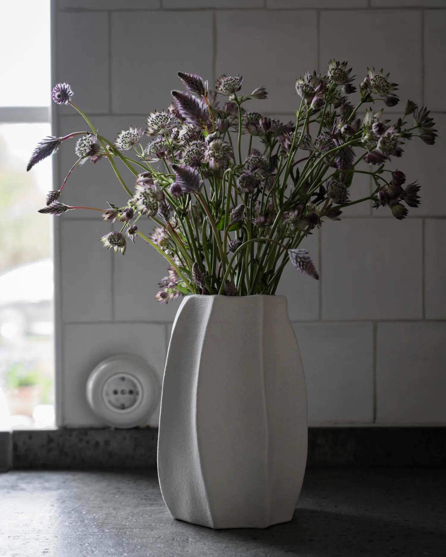 Vaso stoneware Ernst Ø15x23 cm, Branco natural ERNST