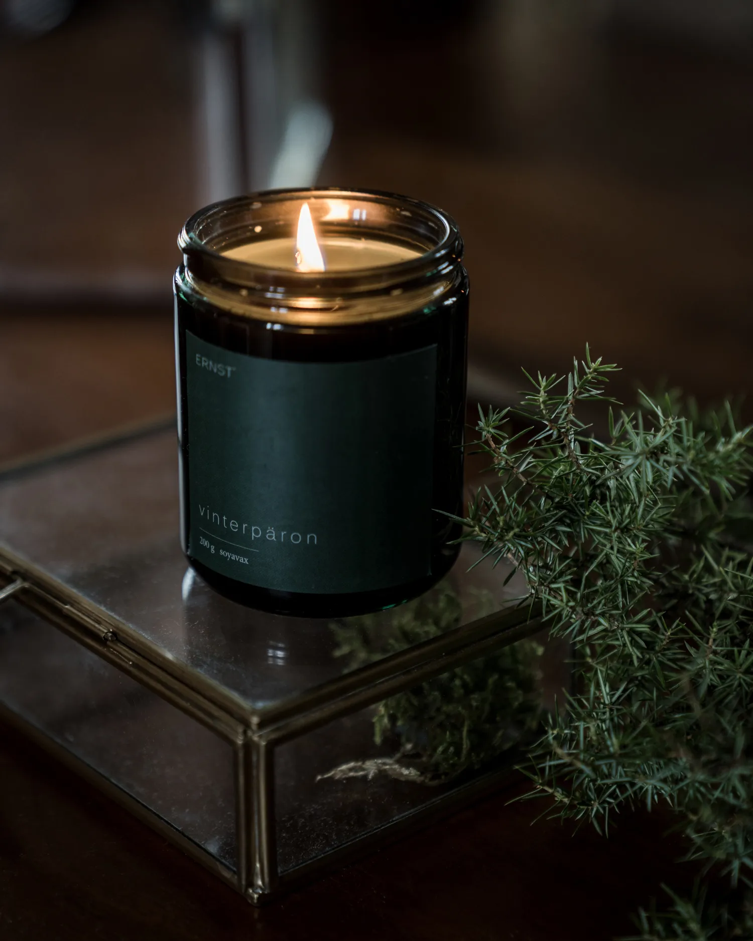 Vela perfumada Ernst em vidro com tampa Ø9 cm, Pera de inverno ERNST