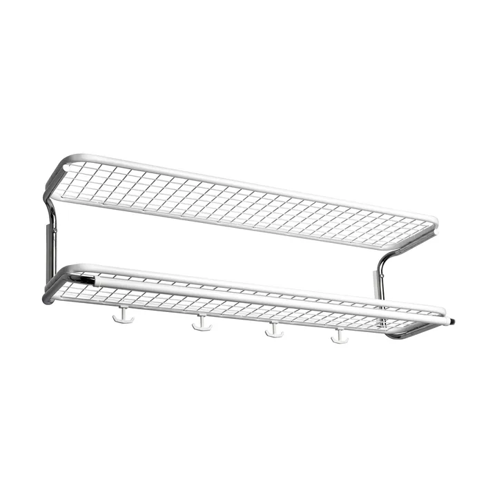 Cabide de chapéu Classic 650 - branco/cromado, 2 níveis, 100 cm - Essem Design