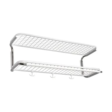 Cabide de chapéu Classic 650 - branco/cromado, 2 níveis, 70 cm - Essem Design