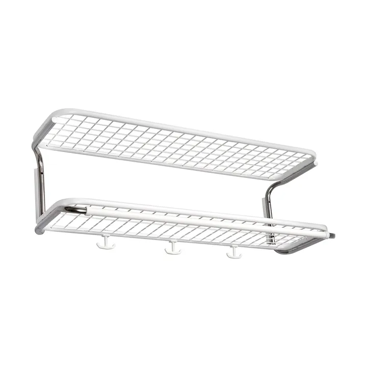 Cabide de chapéu Classic 650 - branco/cromado, 2 níveis, 80 cm - Essem Design